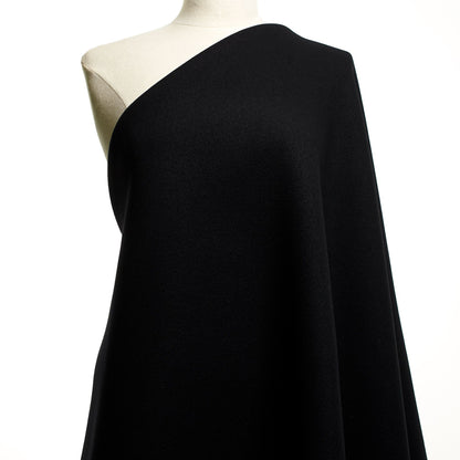 100% Cashmere Double Cloth Splittable Coating - Black - Designer Deadstock - Made in Italy