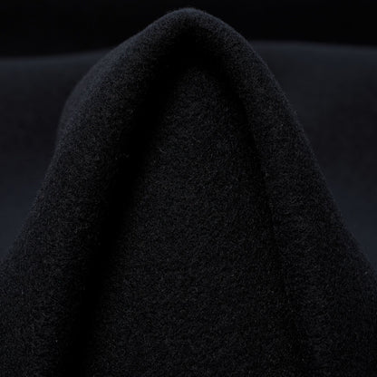 100% Cashmere Double Cloth Splittable Coating - Black - Designer Deadstock - Made in Italy