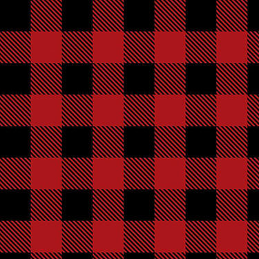 Buffalo Plaid - Black & Red - Cotton FLANNEL Fabric