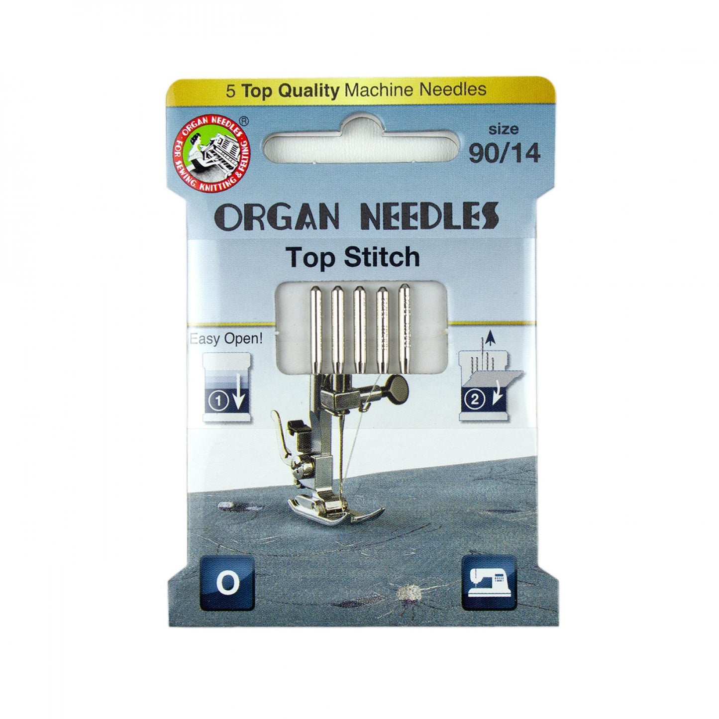 ORGAN Brand Needles Top Stitch Size 90/14 - 5 count