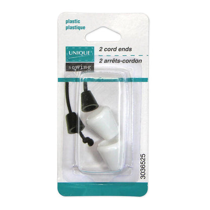 UNIQUE SEWING Cord Ends - White - 2 pcs