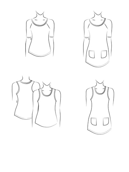 Jalie - 3245 - Raglan Tee, Racerback Tank and Tunics