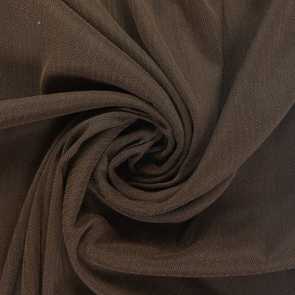 Stretch Polyester Herringbone Twill - Brown/Black  - Deadstock
