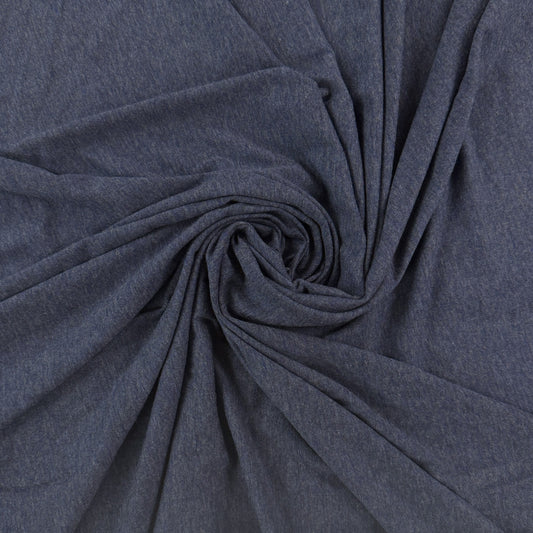 Bamboo Cotton Feather Jersey - Heathered Lake