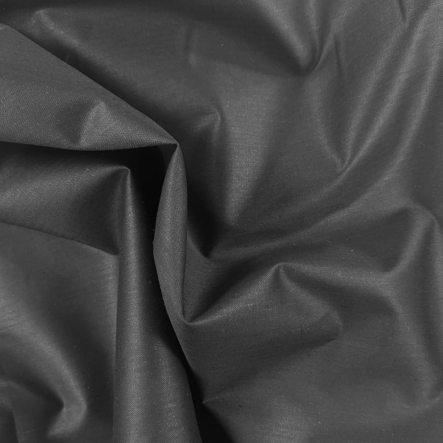 Organic Cotton Hemp Herringbone Twill - Black