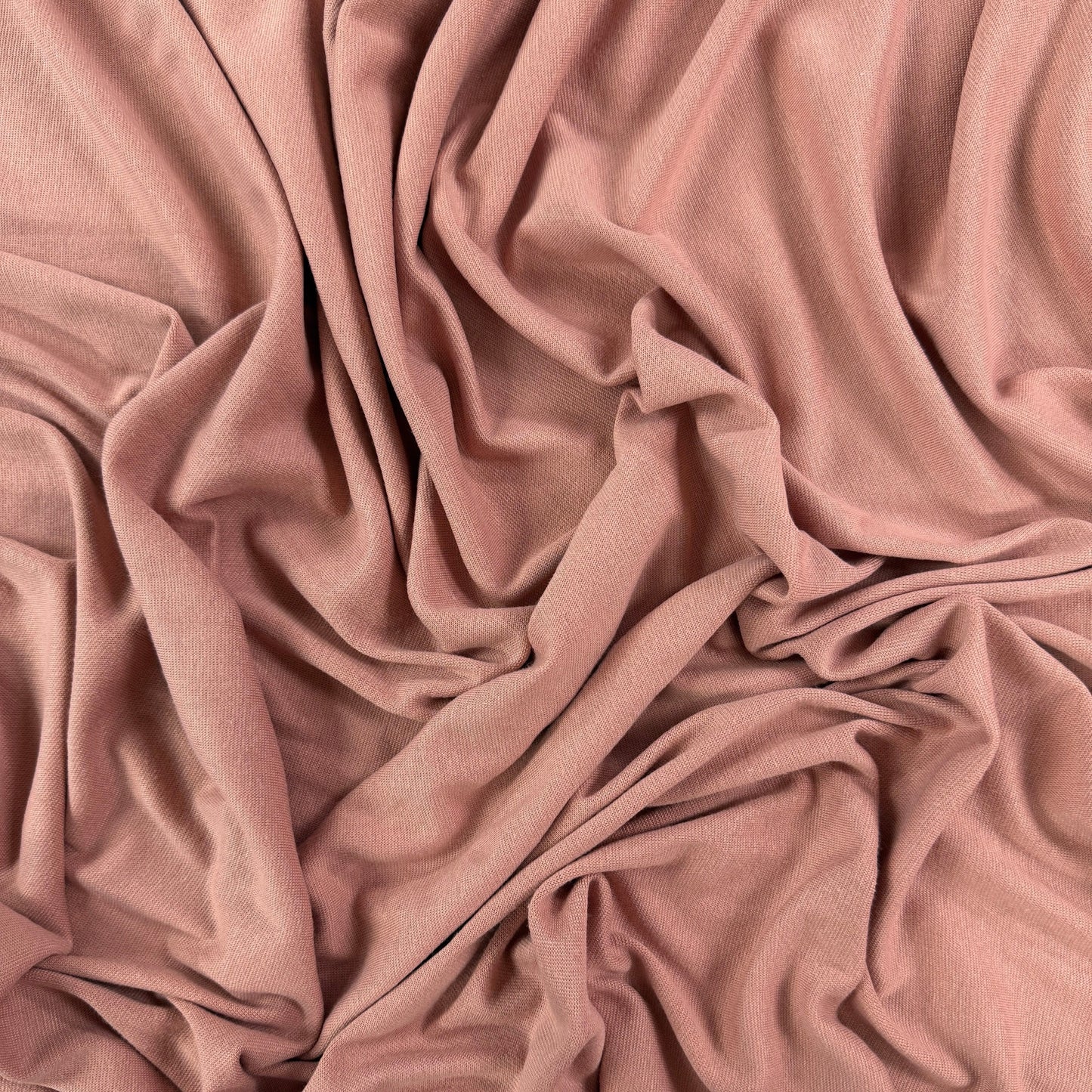 Bamboo Cotton 1x1 Rib Knit - Dusty Rose