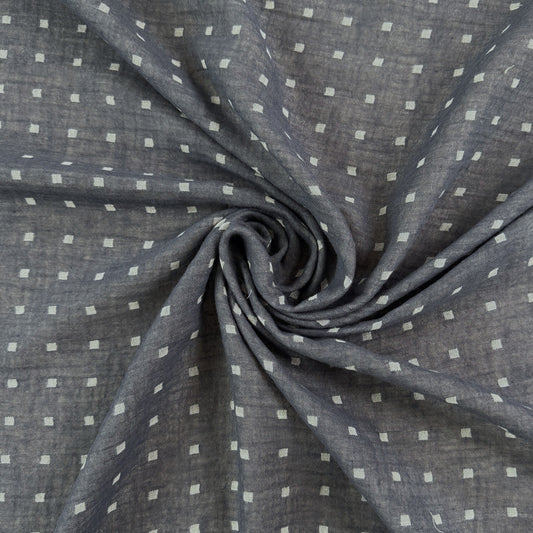 Linen Cotton Double Gauze - Blue Grey