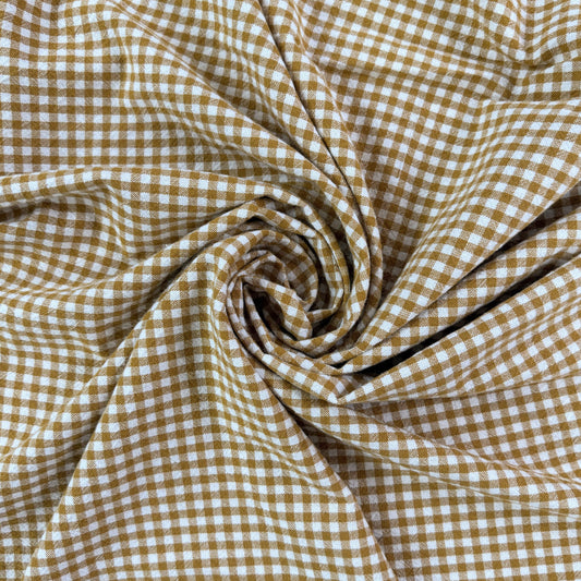 Organic Yarn Dyed Cotton - Mustard Gingham
