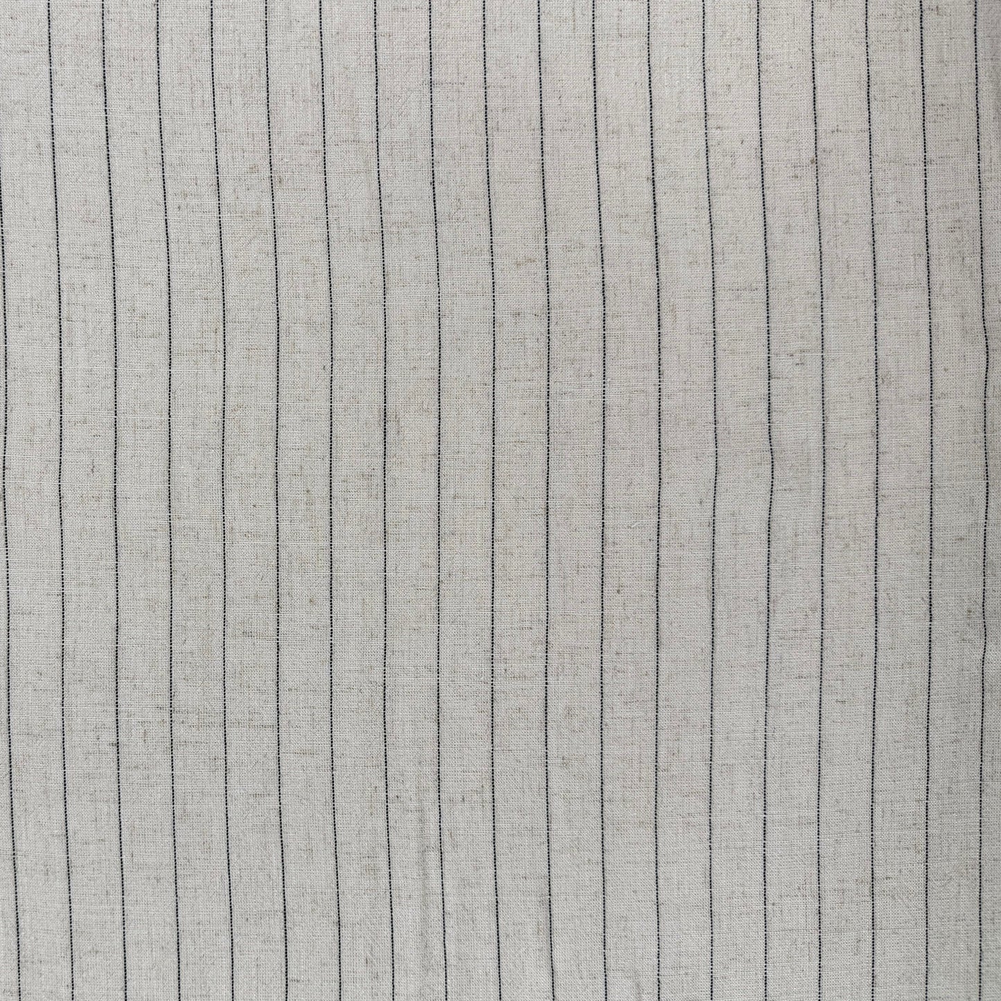 Silky Linen Rayon Noil - Natural & Black Stripe