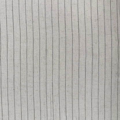 Silky Linen Rayon Noil - Natural & Black Stripe