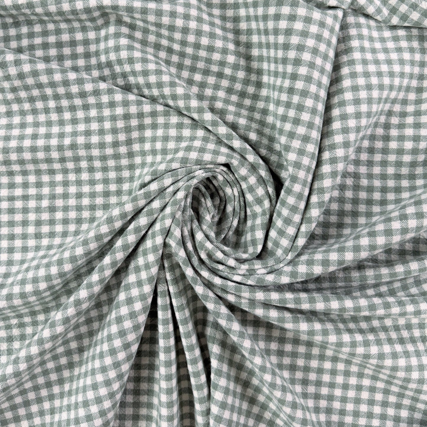 Organic Yarn Dyed Cotton - Sage Gingham