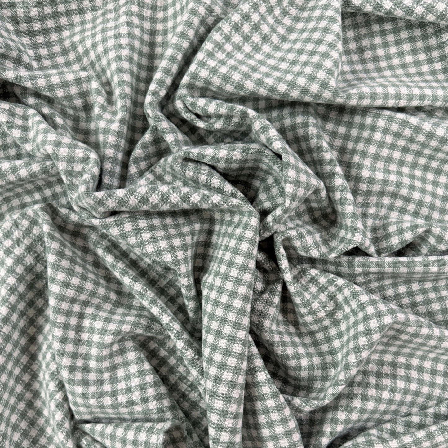 Organic Yarn Dyed Cotton - Sage Gingham