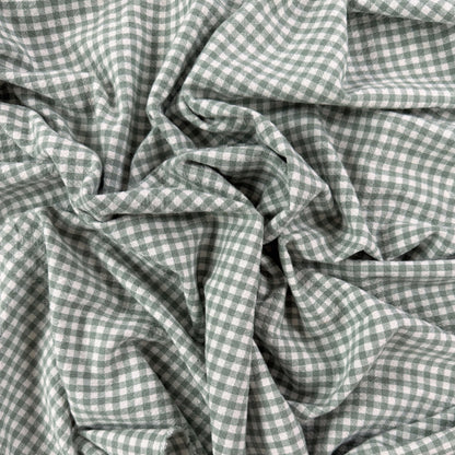 Organic Yarn Dyed Cotton - Sage Gingham