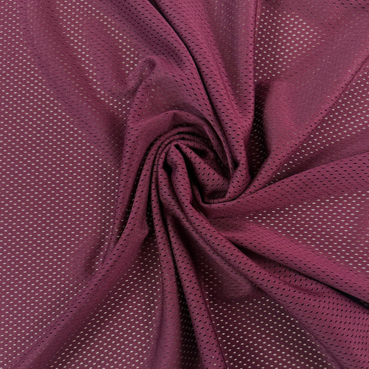 Polyester Tricot Sports Mesh - Burgundy - Local Deadstock