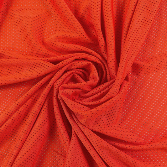 Polyester Tricot Sports Mesh - Bright Orange  - Local Deadstock
