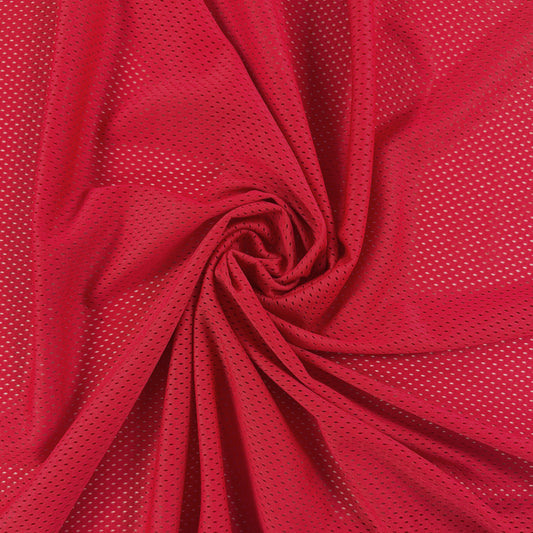 Polyester Tricot Sports Mesh - Red  - Local Deadstock