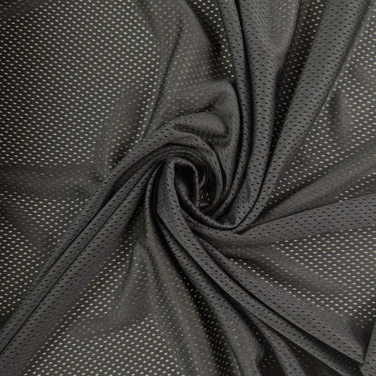Polyester Tricot Sports Mesh - Black  - Local Deadstock