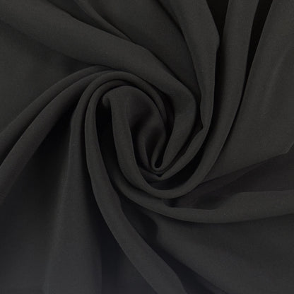 Heavier Acetate Viscose Stretch Crepe - Black - Designer Deadstock