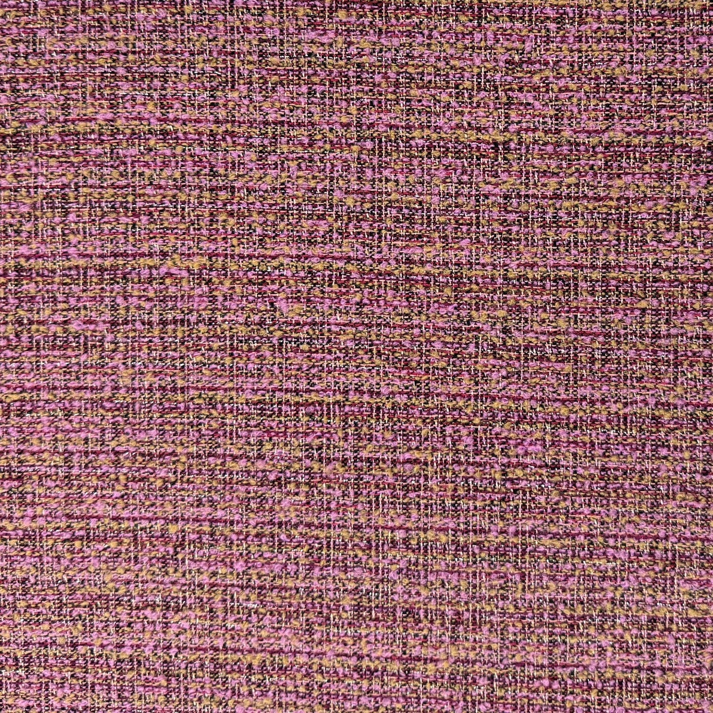 Textured Cotton Tweed Coating - Pink - Designer Deadstock