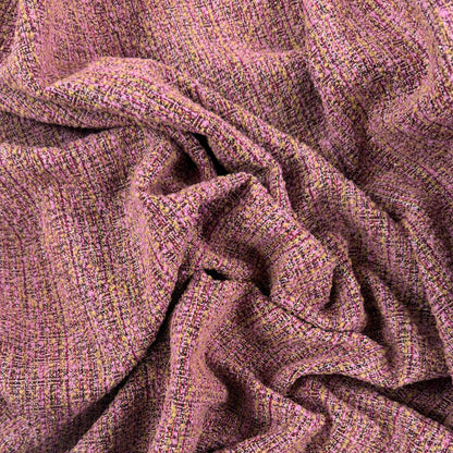 Textured Cotton Tweed Coating - Pink - Designer Deadstock