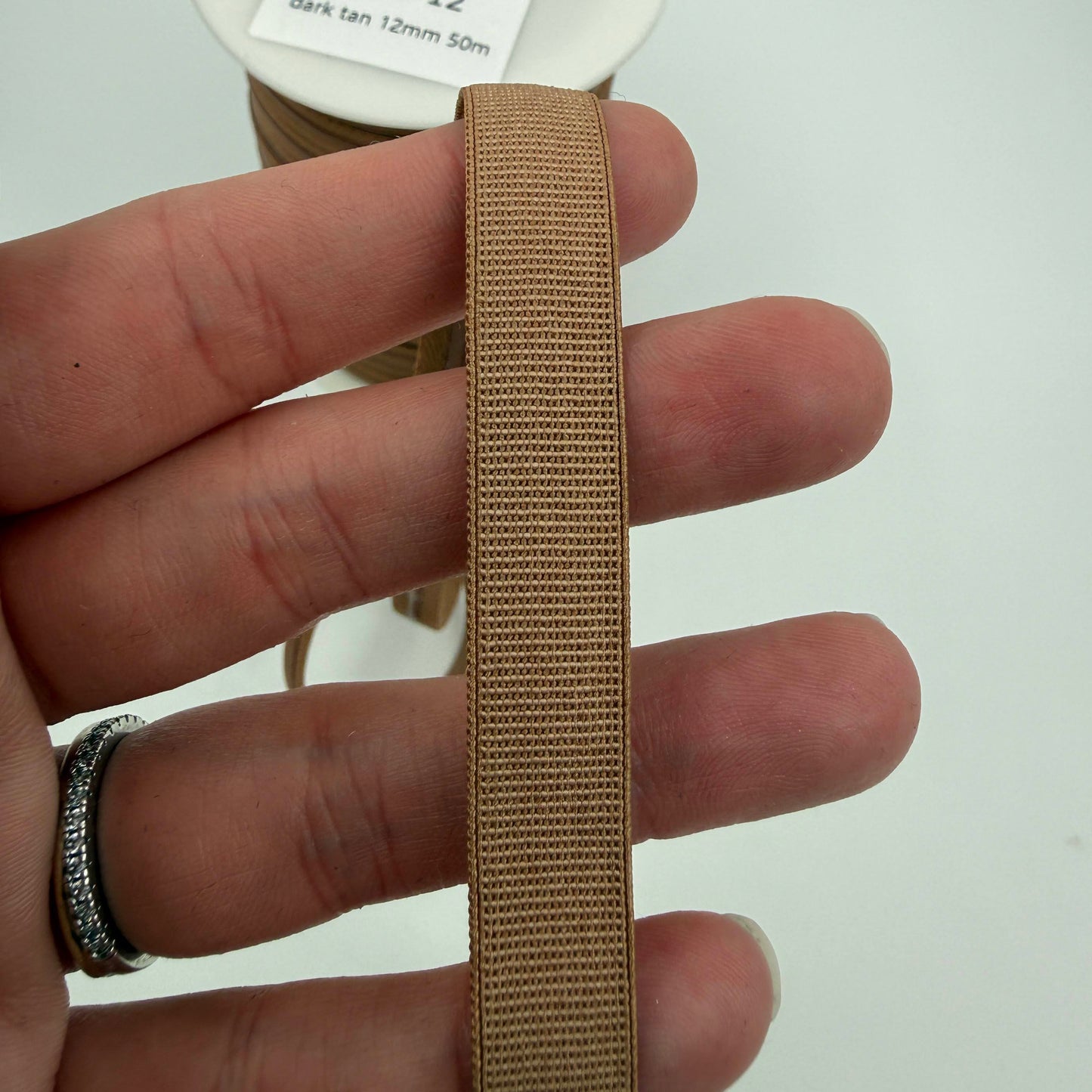 Latex-Free Silicone Gripper Elastic - 12mm - Dark Tan