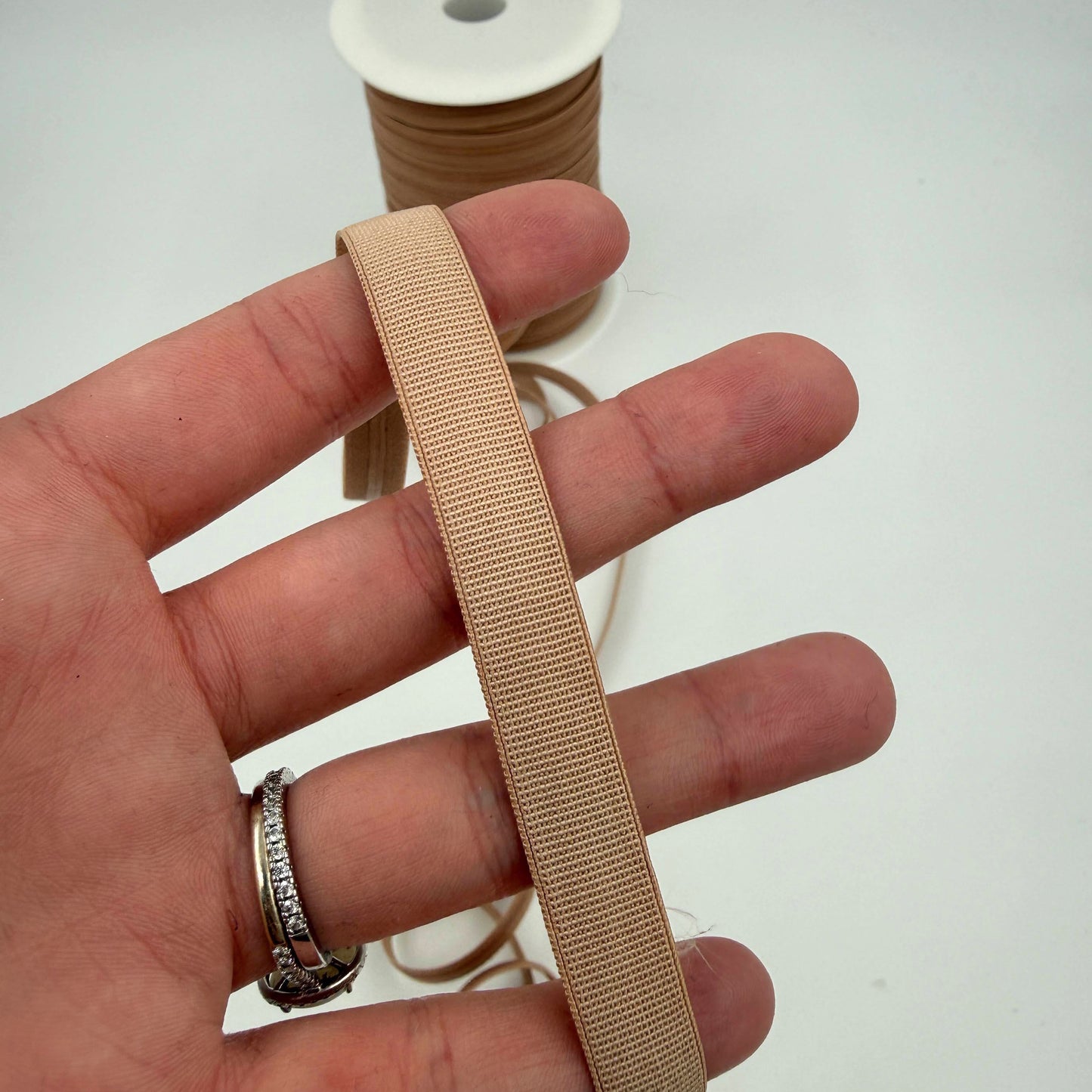 Latex-Free Silicone Gripper Elastic - 12mm - Tan