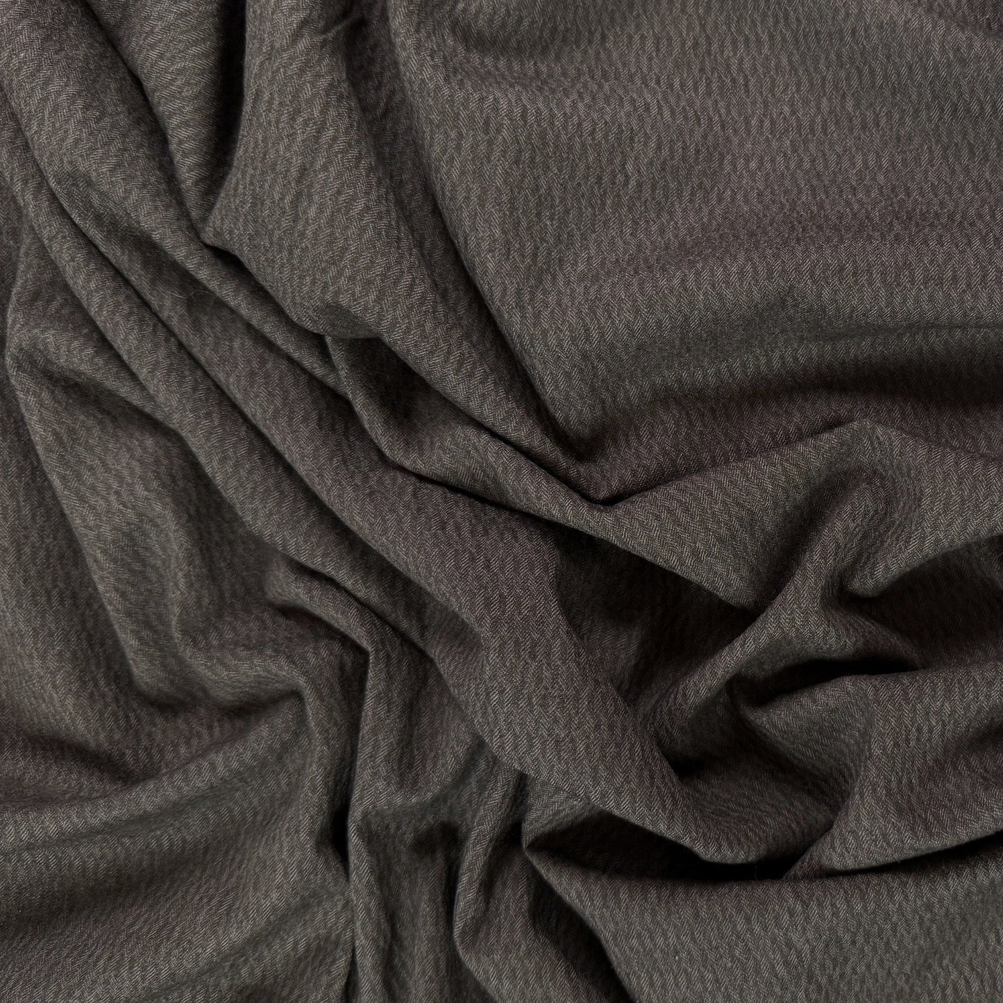 Wool Micro-Herringbone - Dark Grey /Off Black - Film Studio Deadstock