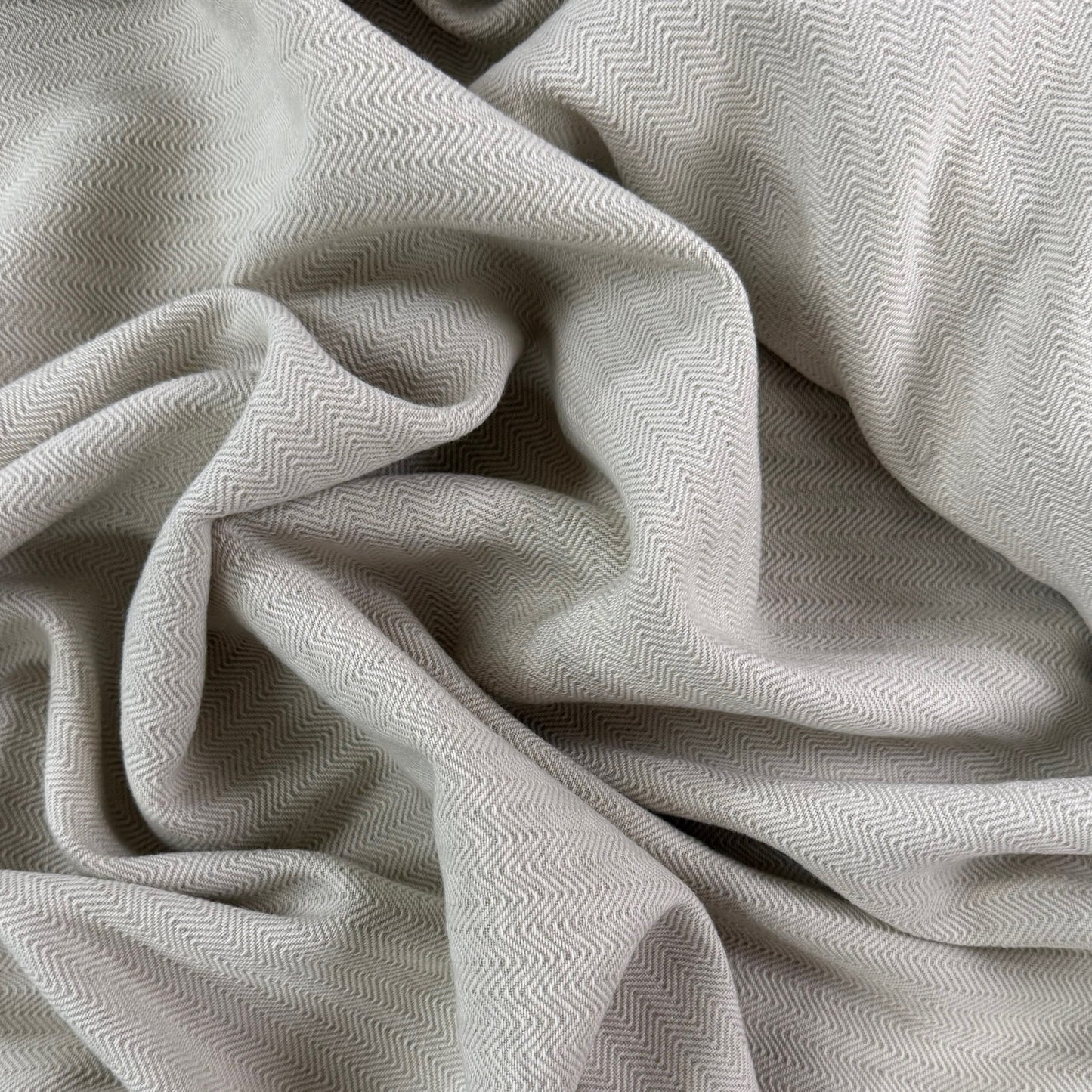 Wool Linen Herringbone - Off White/Natural - Film Studio Deadstock