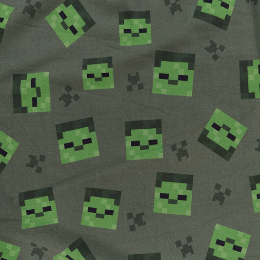 Minecraft Zombie Digitally Printed Cotton Jersey Knit