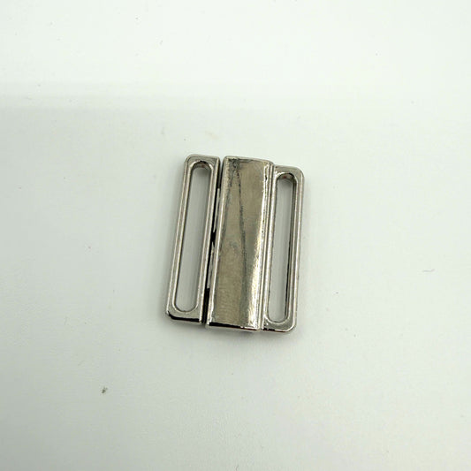 Polished Gold Metal Alloy Bra / Swimsuit Closure / Clasp - Silver - 15mm