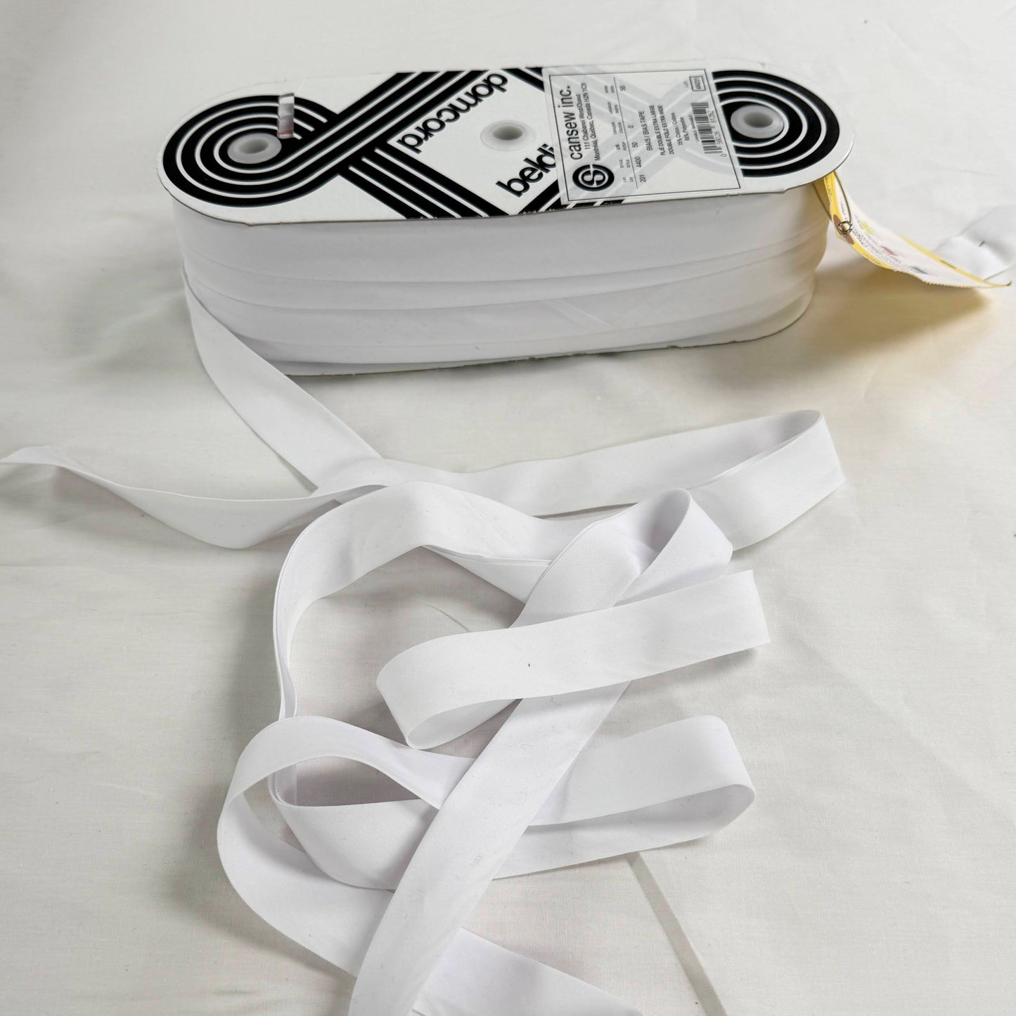 Quilt Bias Binding Extra Wide Double Fold 25mm (1") - White