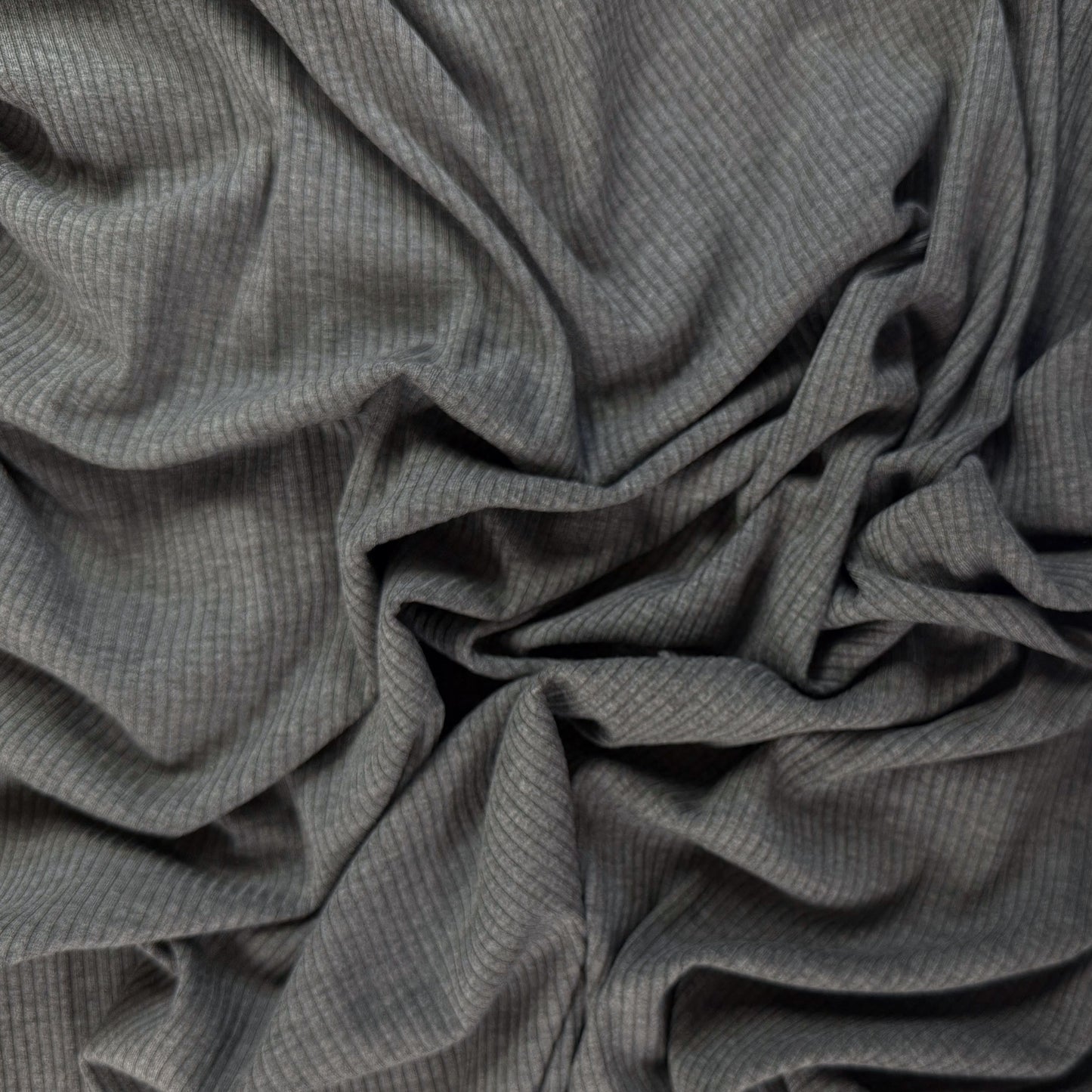 Bamboo Rib Knit - Dark Heather Grey