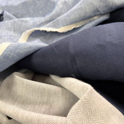 European Linen Twill - Denim Blue