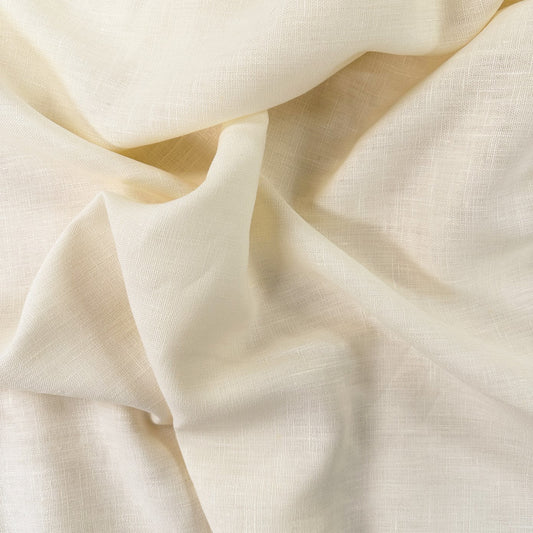 15" Remnant - Cream / Ivory 100% Linen Deadstock Fabric