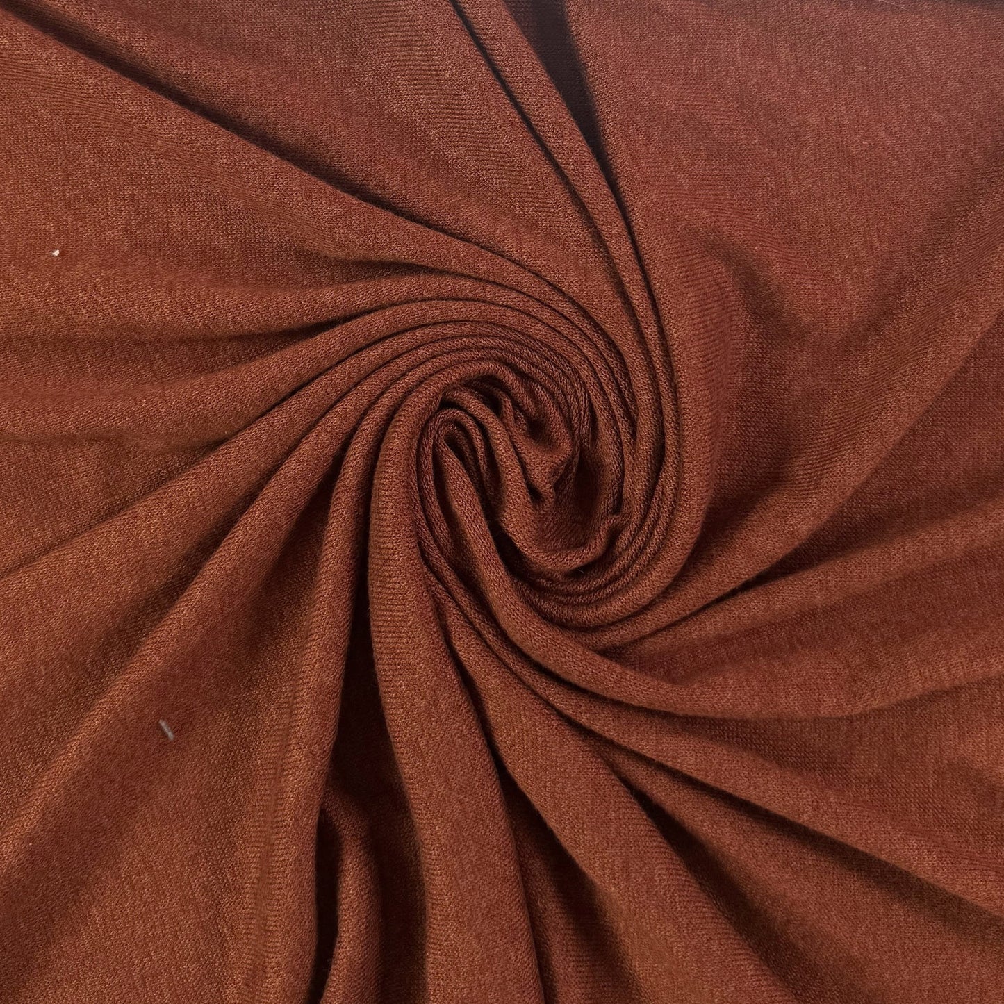 Rayon Cotton Sweater Knit - Dark Rust - Deadstock
