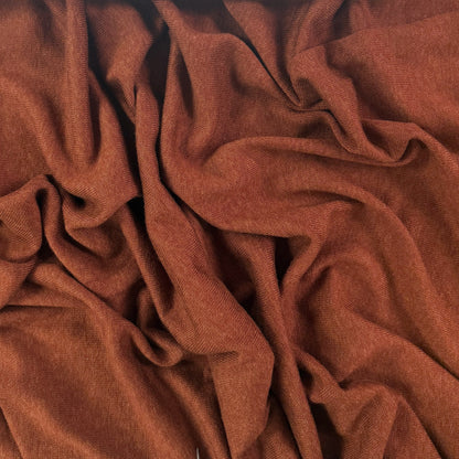Rayon Cotton Sweater Knit - Dark Rust - Deadstock