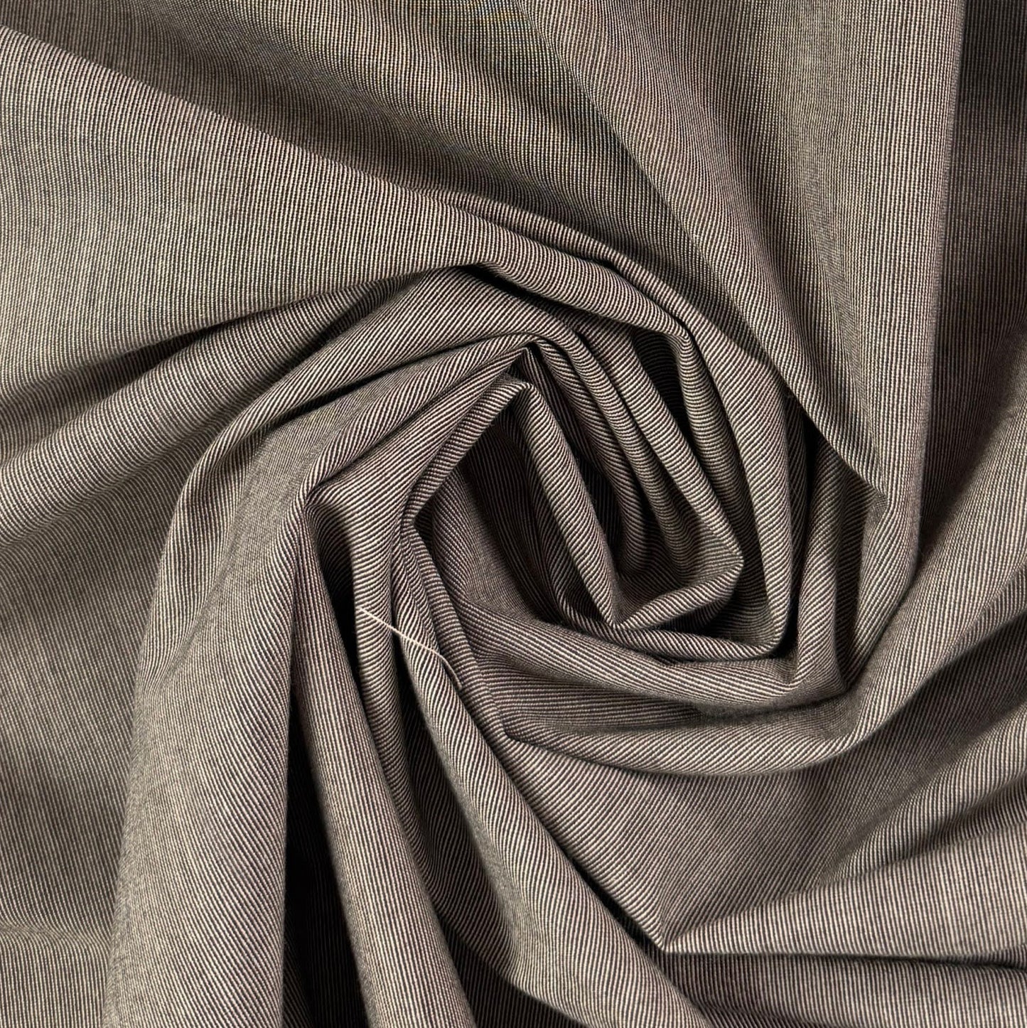 Yarn Dyed Stretch Cotton Micro stripe - Black & Ivory- Deadstock