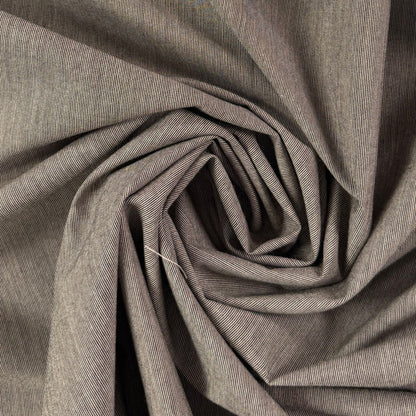 Yarn Dyed Stretch Cotton Micro stripe - Black & Ivory- Deadstock