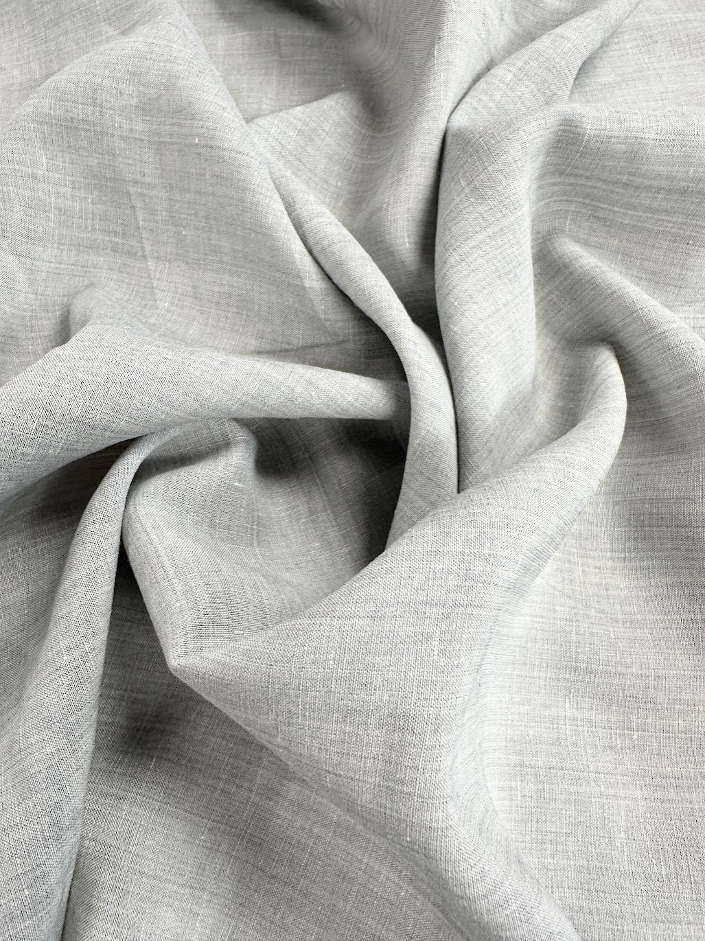 18" Remnant - Linen / Rayon Yarn Dyed Slub - Light Grey - Deadstock