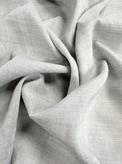 18" Remnant - Linen / Rayon Yarn Dyed Slub - Light Grey - Deadstock