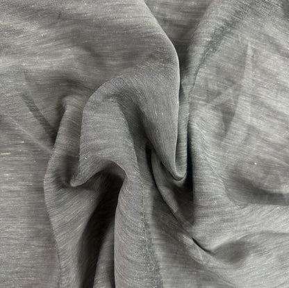 Linen / Rayon Yarn Dyed Slub - Dark Grey - Deadstock