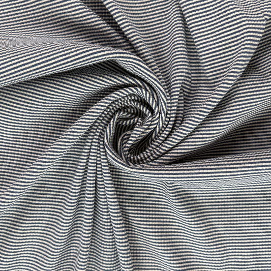 Knit Cotton - Navy & Ivory Stripe - Film Studio Deadstock