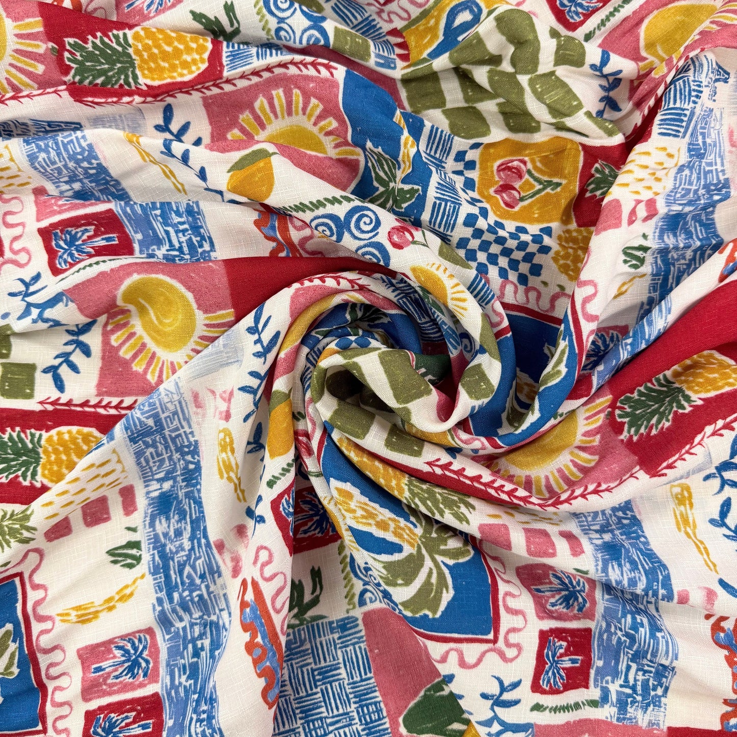 Rayon Slub Digital Print - Summer Patchwork