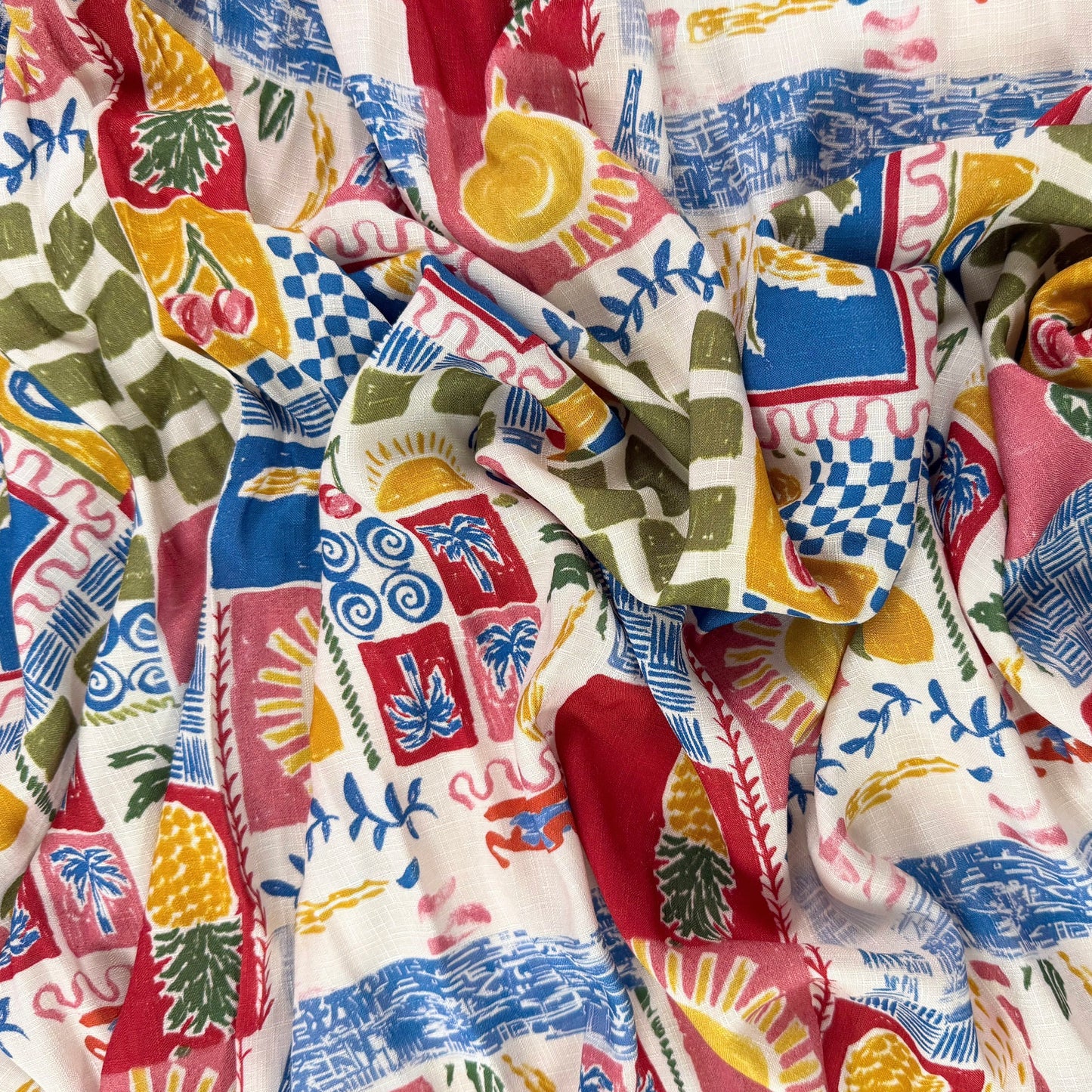 Rayon Slub Digital Print - Summer Patchwork