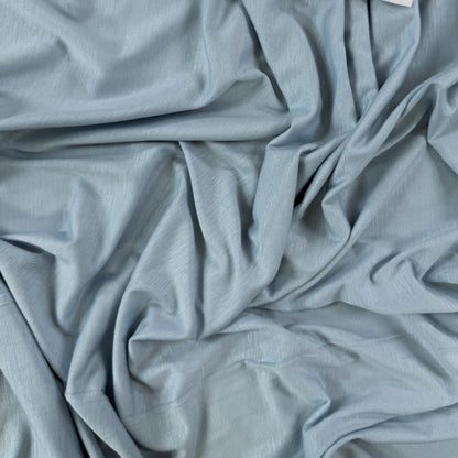Organic Cotton Bamboo Slub Jersey - Baby Blue  - Deadstock