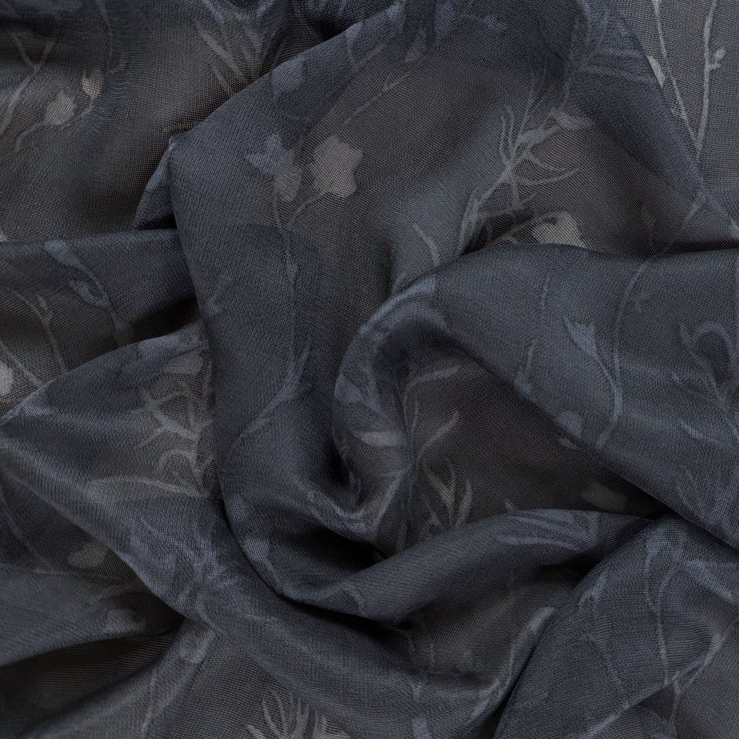 Silk Floral Burnout - Dark Navy