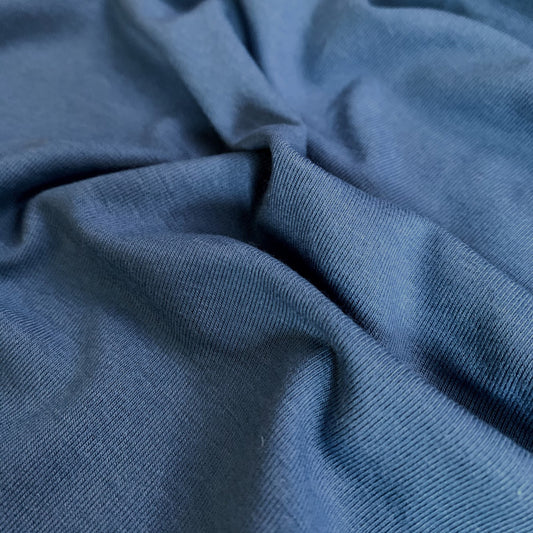 35" Remnant - Bamboo/Cotton Stretch Jersey Knit - Vintage Blue