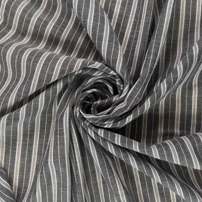 Yarn Dyed Striped Cotton - Charcoal & Ivory