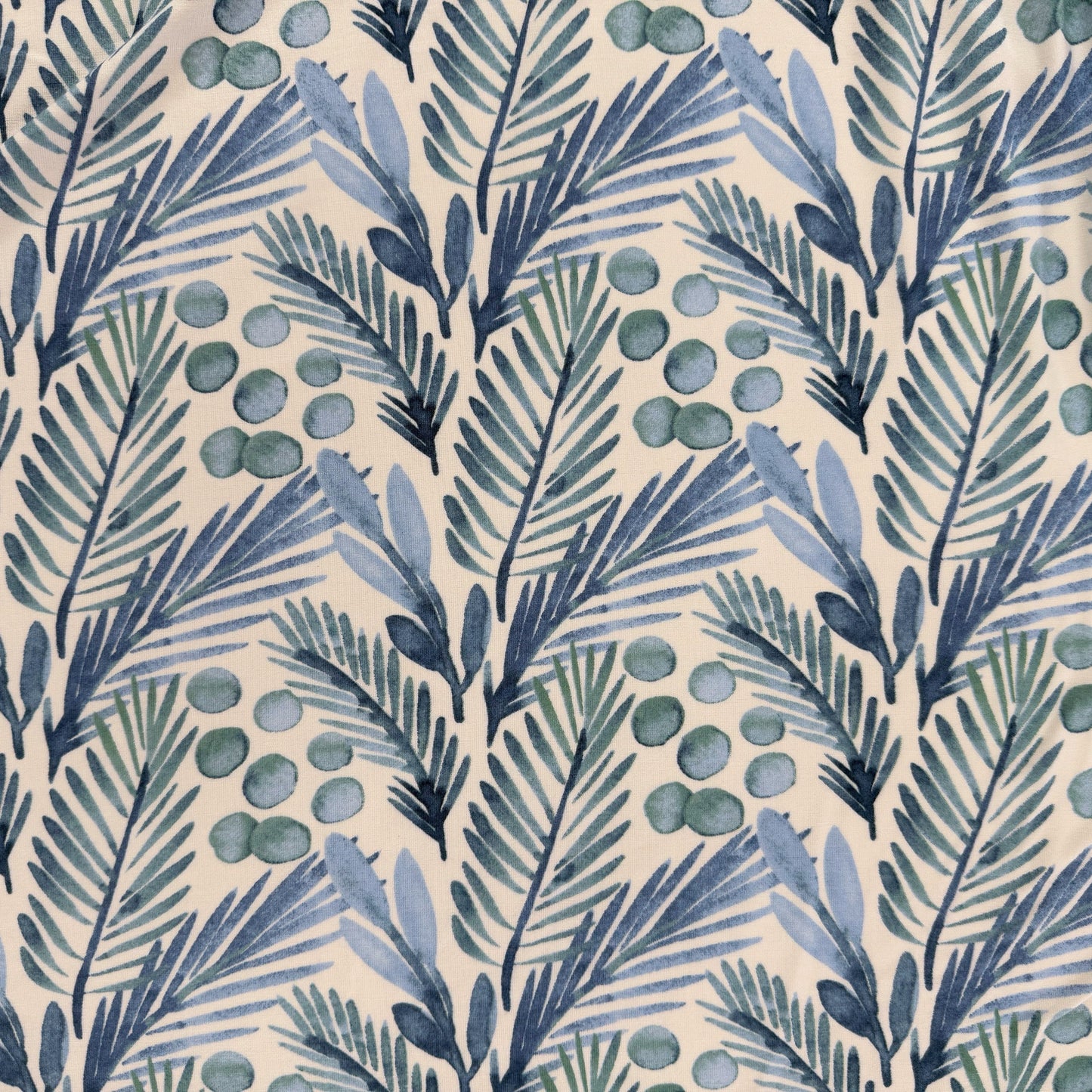 30"Remnant - Modal Jersey Knit - Blue Foliage
