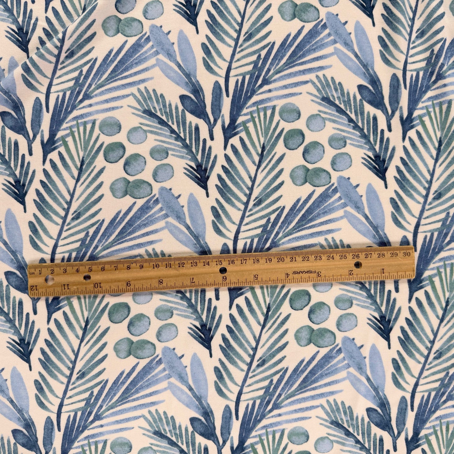 30"Remnant - Modal Jersey Knit - Blue Foliage